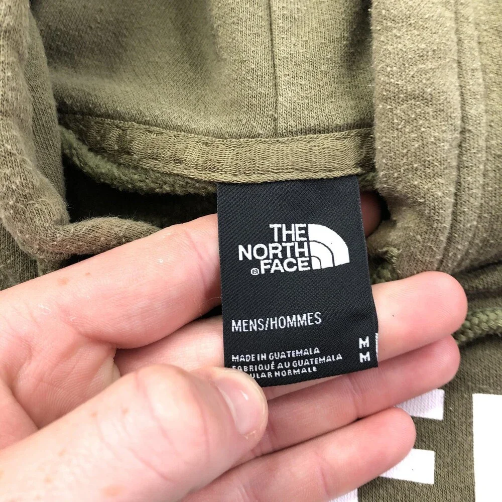 The North Face Hoodie Mens Medium Green Pullover Fleece Sweatshirt Logo